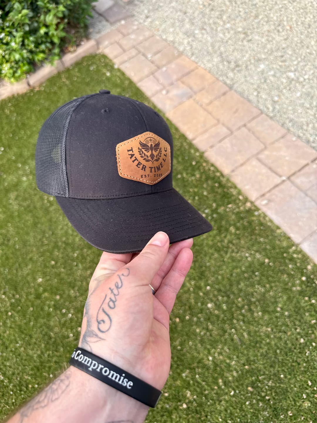 Customer photo review of Richardson 112 Custom Leather Patch Hat