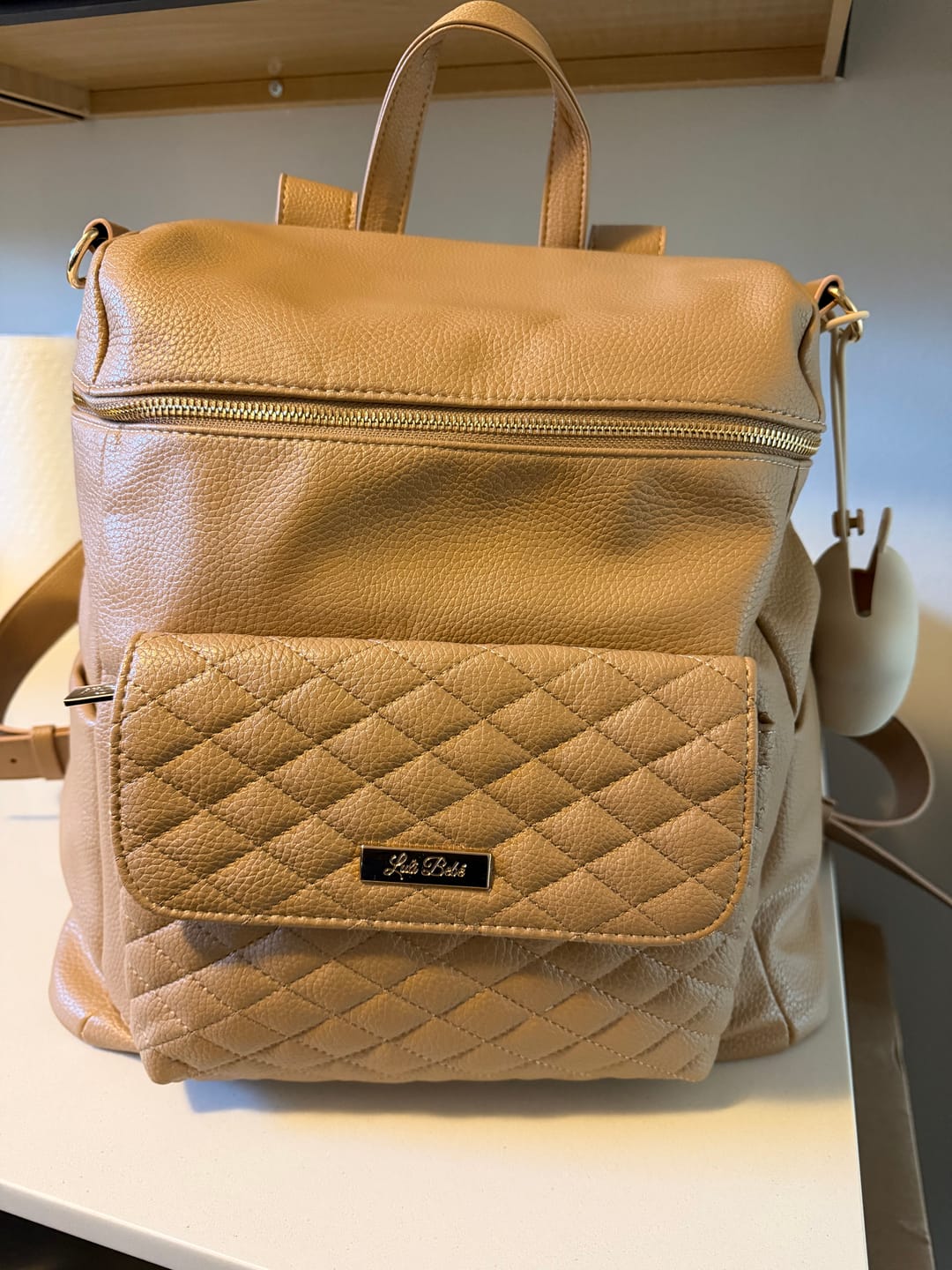 Customer photo review of Signature Diaper Bag Latte Brown