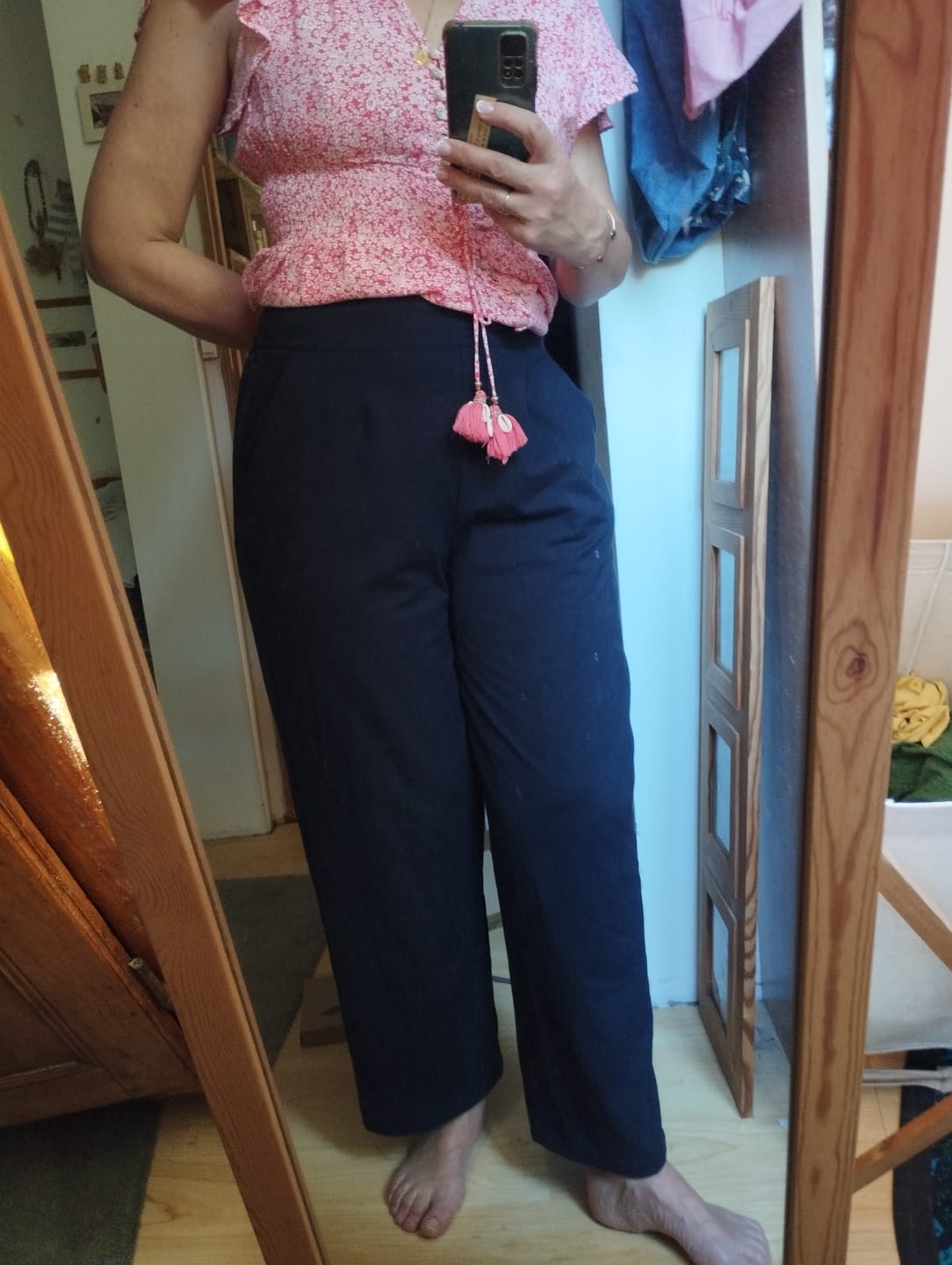 Customer photo review of Le Pantalon Cocoon Louis — jersey bleu marine