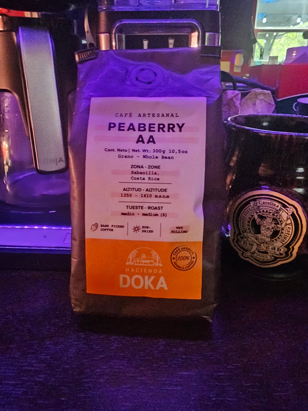 Customer photo review of Café Hacienda Doka Peaberry AA