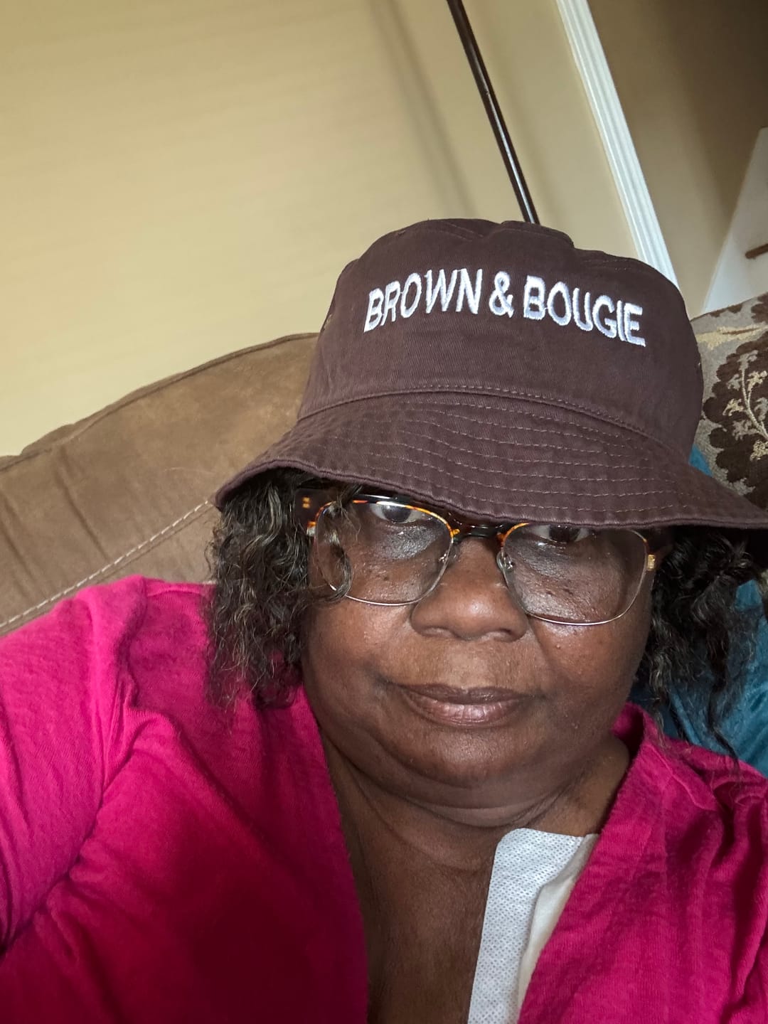 Customer photo review of Brown & Bougie bucket hat