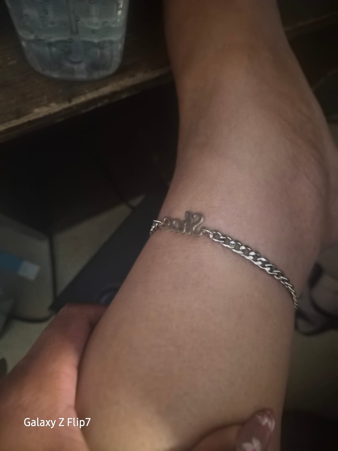Customer photo review of Name Bracelet w/ Cuban Chain