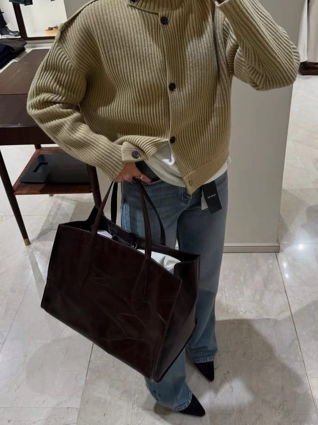 Customer photo review of Kylie Knitted High Neck Cardigan