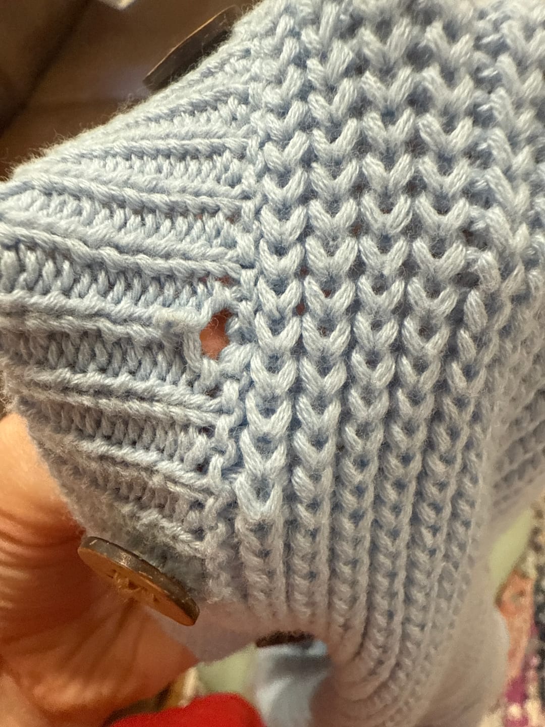 Customer photo review of Bunny Knit Jumpsuit - Powder Blue