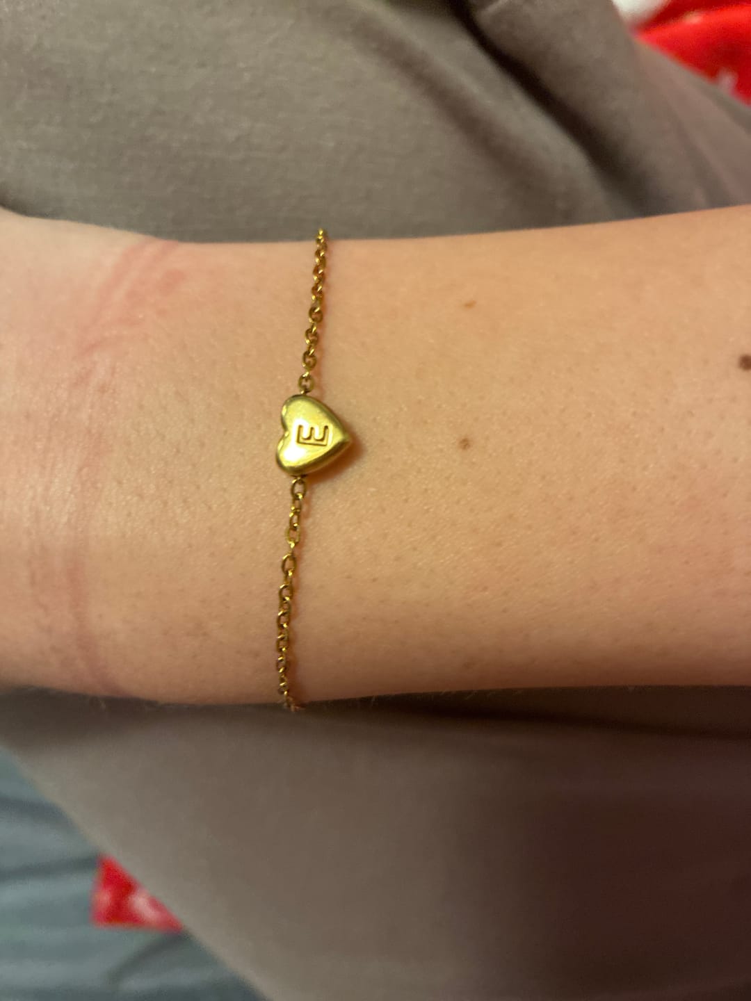 Customer photo review of Letter Heart Bracelet
