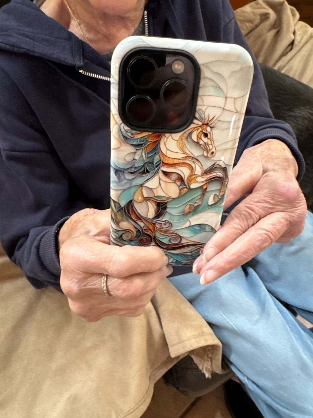 Customer photo review of Majestic Horse Stained Glass Design iPhone Case
