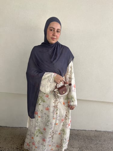 Customer photo review of Scrunched Waist Chiffon Dress - Wildflower M