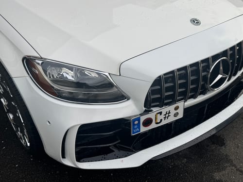 Customer photo review of 2015-18 Mercedes-Benz C-Class W205 Tow Hook License Plate Mount Bracket