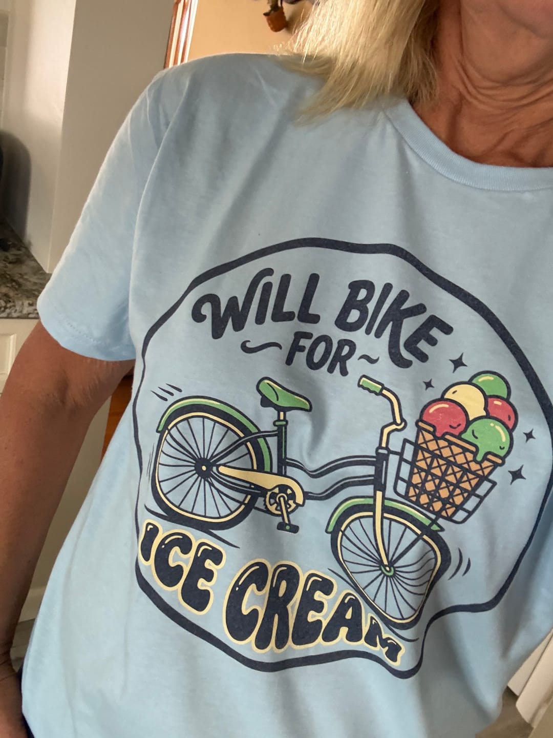 Customer photo review of Bike for Ice Cream T-Shirt