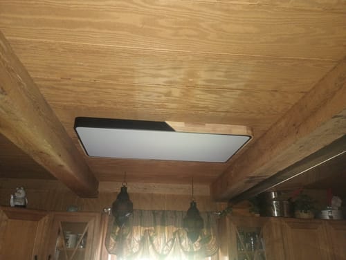 Customer photo review of Farmhouse Wood Rectangle Dimmable LED Ceiling Light