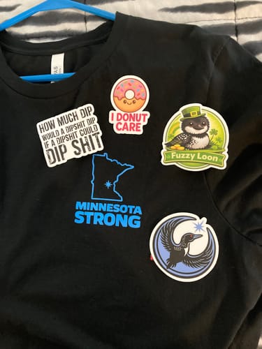 Customer photo review of I Donut Care Sticker