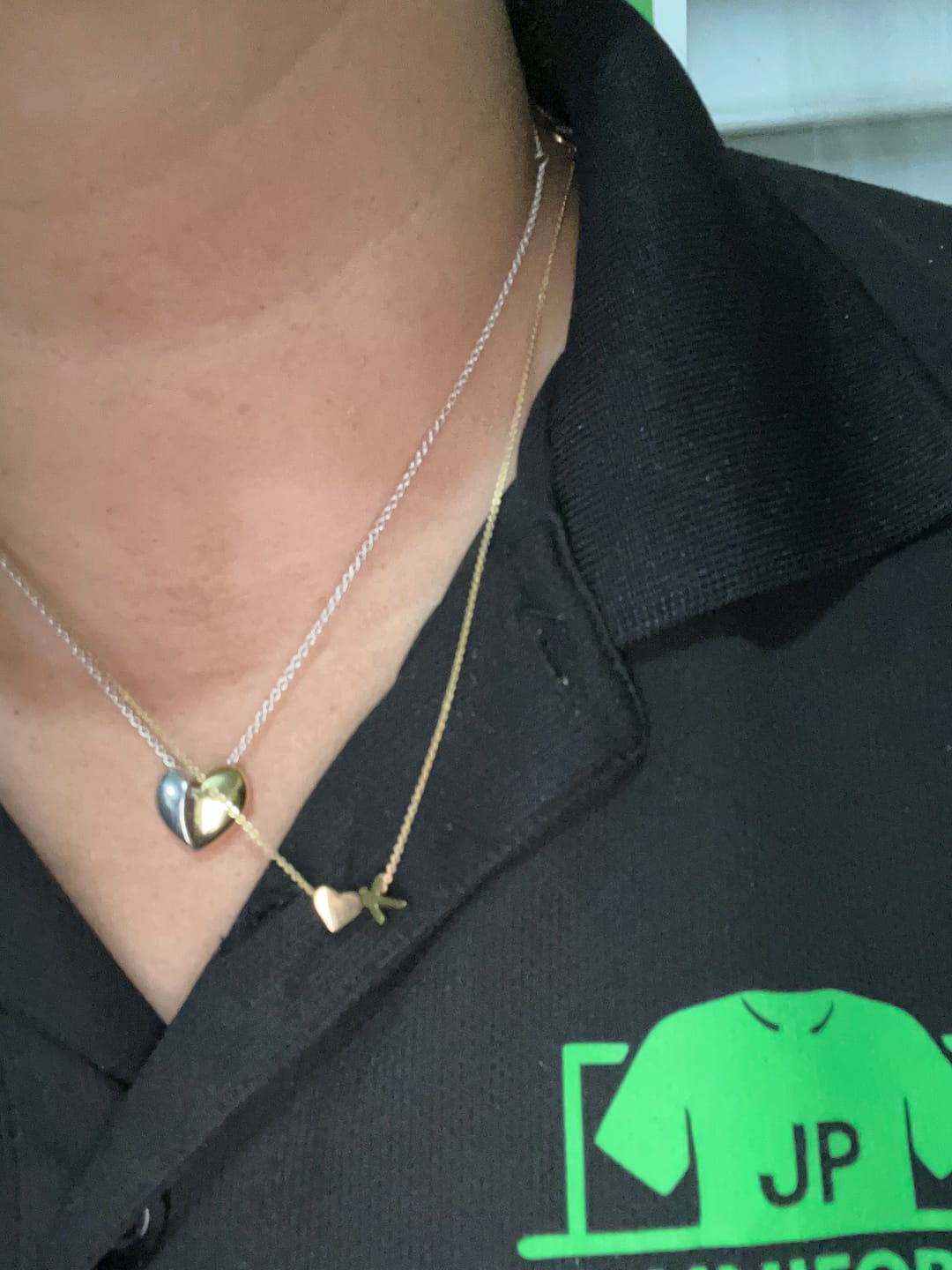 Customer photo review of Forever Love & Letter Gold Necklace