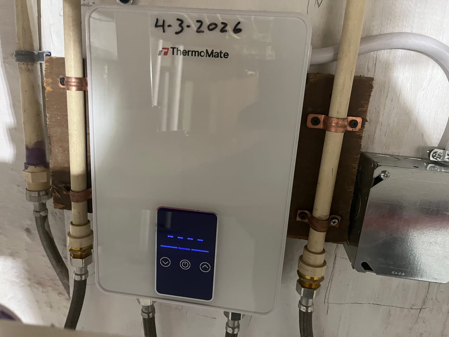 Customer photo review of Thermomate Tankless Electric Water Heater for Sink Faucet - 208~240V | 6kW