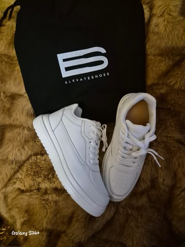 Customer photo review of ELEVATESHOES WHITE CASUAL