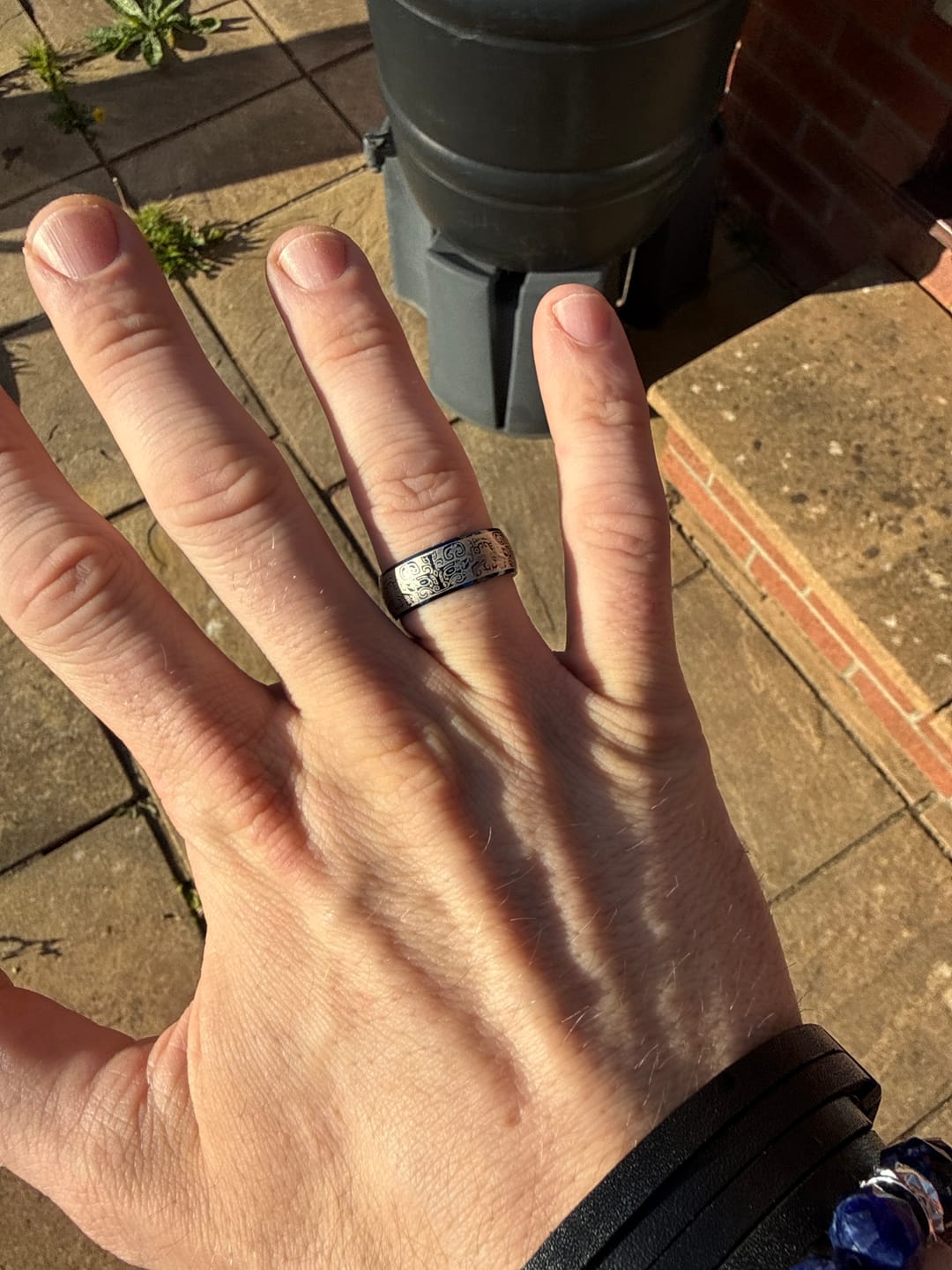 Customer photo review of Buddha Stones Lucky Mythological Creature Taotie Wealth Titanium Steel Ring