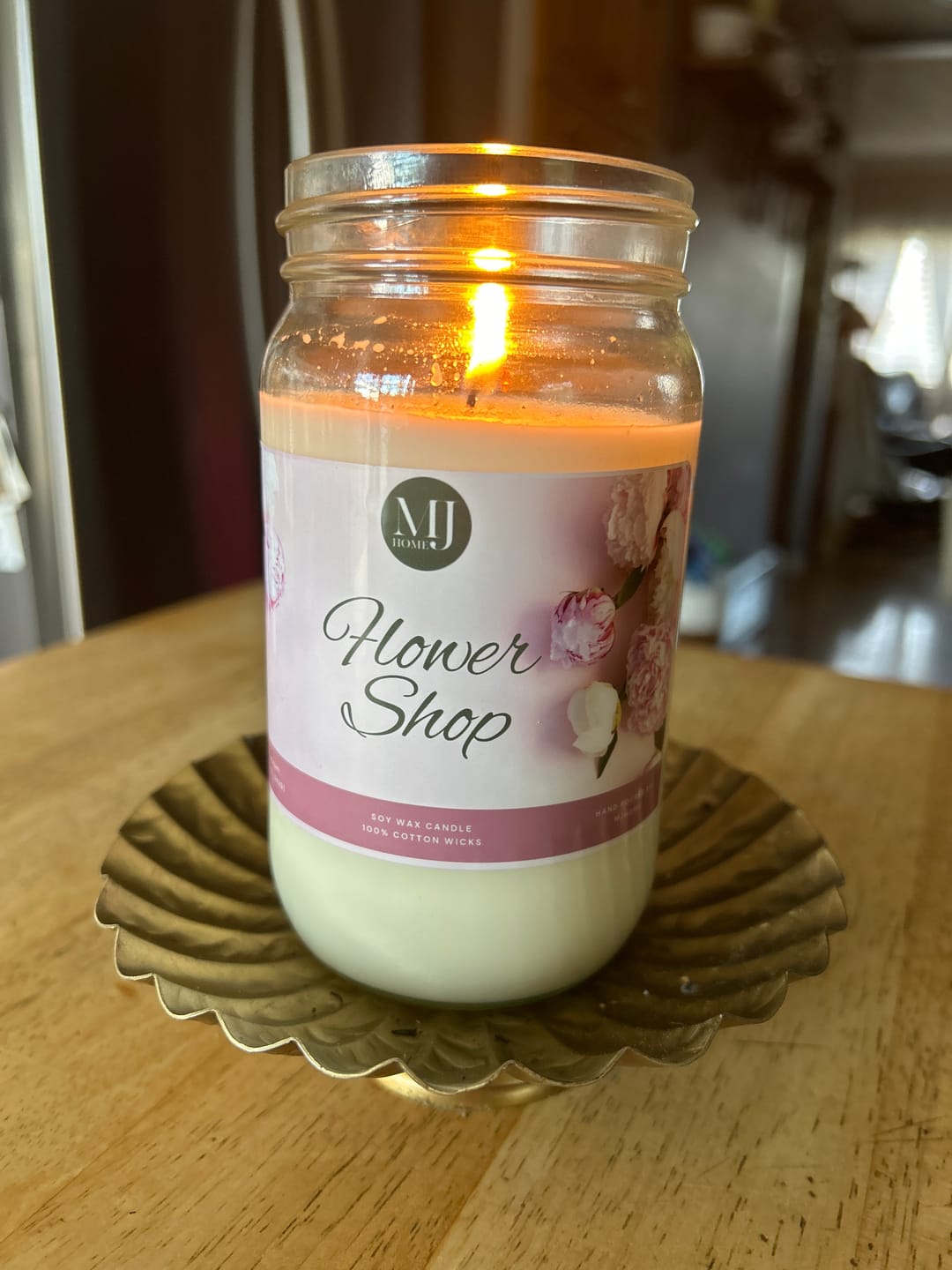 Customer photo review of Flower Shop | Mason Jar Candle