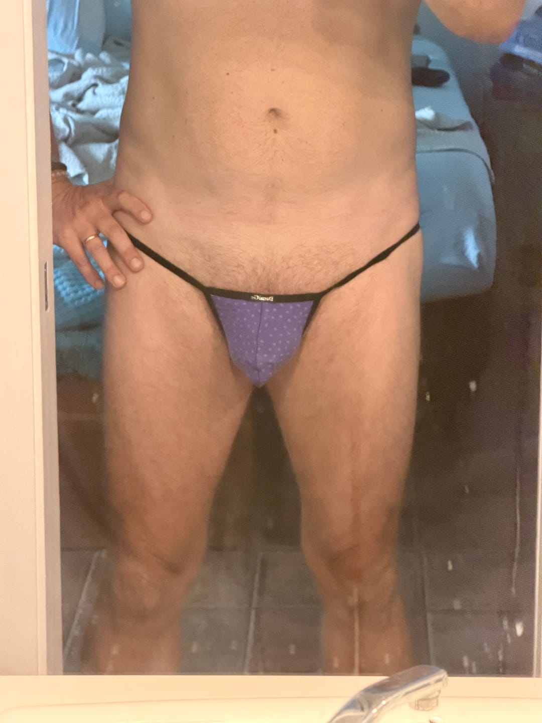 Customer photo review of 3 Pack Men's Low-Rise Sexy Lightweight & Airy Sporty Cut Anti-Chafing Strings