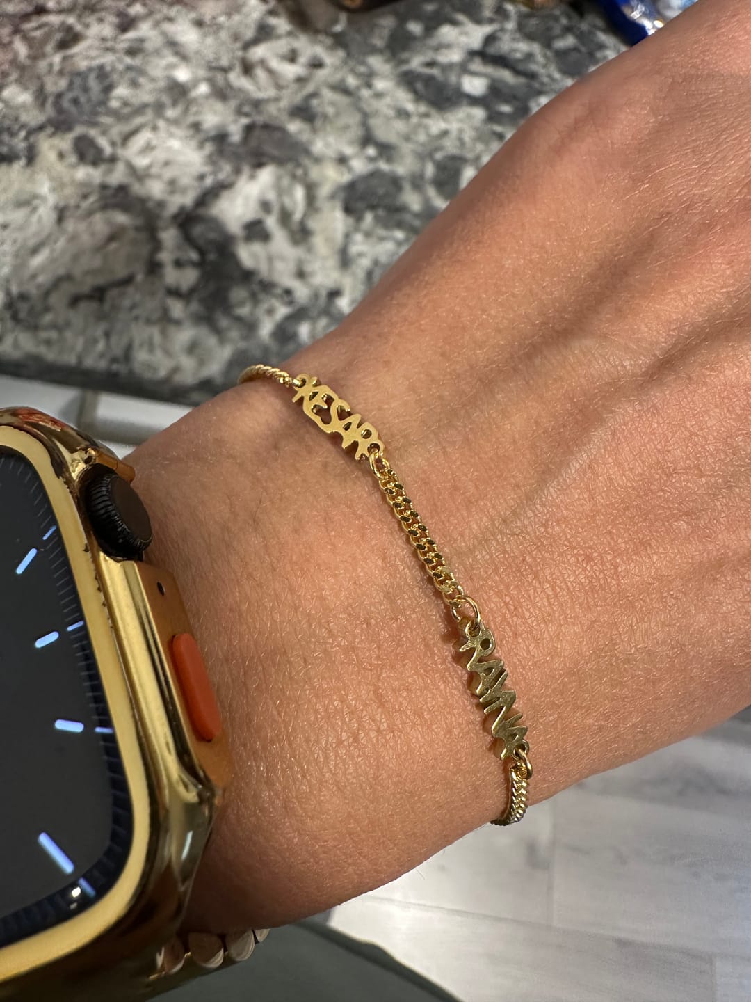 Customer photo review of Custom Name Bracelet