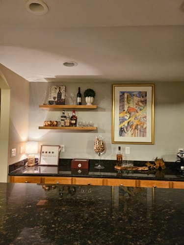 Customer photo review of Rustic Floating Shelves