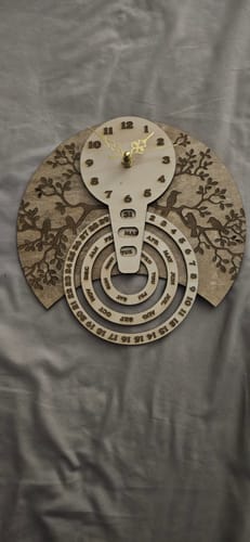 Customer photo review of 4 Perpetual Calendar wall clock laser cut svg file
