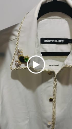 Customer video review of Embellished Long Sleeve Lasso Shirt- Ivory