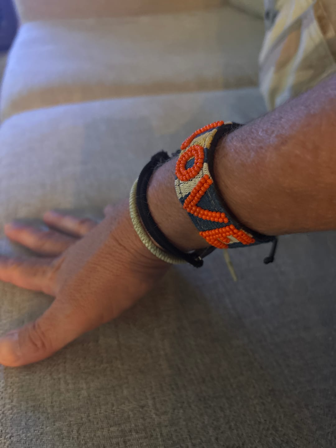 Customer photo review of Mara Baule LOVE Bracelet - Orange
