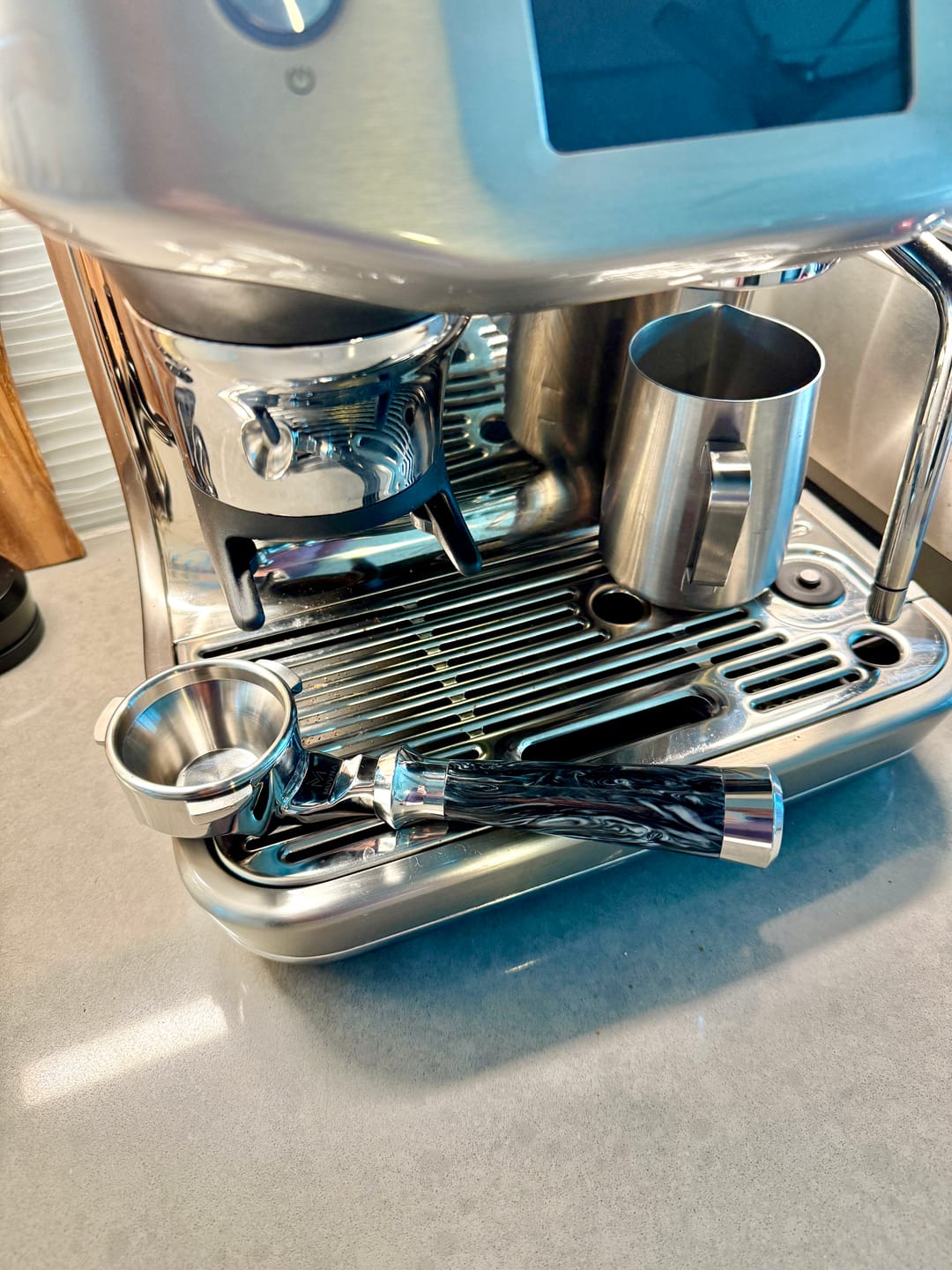 Customer photo review of Italian Handle Bottomless Portafilter