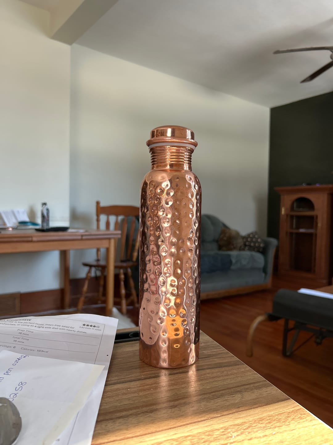 Customer photo review of Himalayan Ayurvedic Pure Copper Bottle