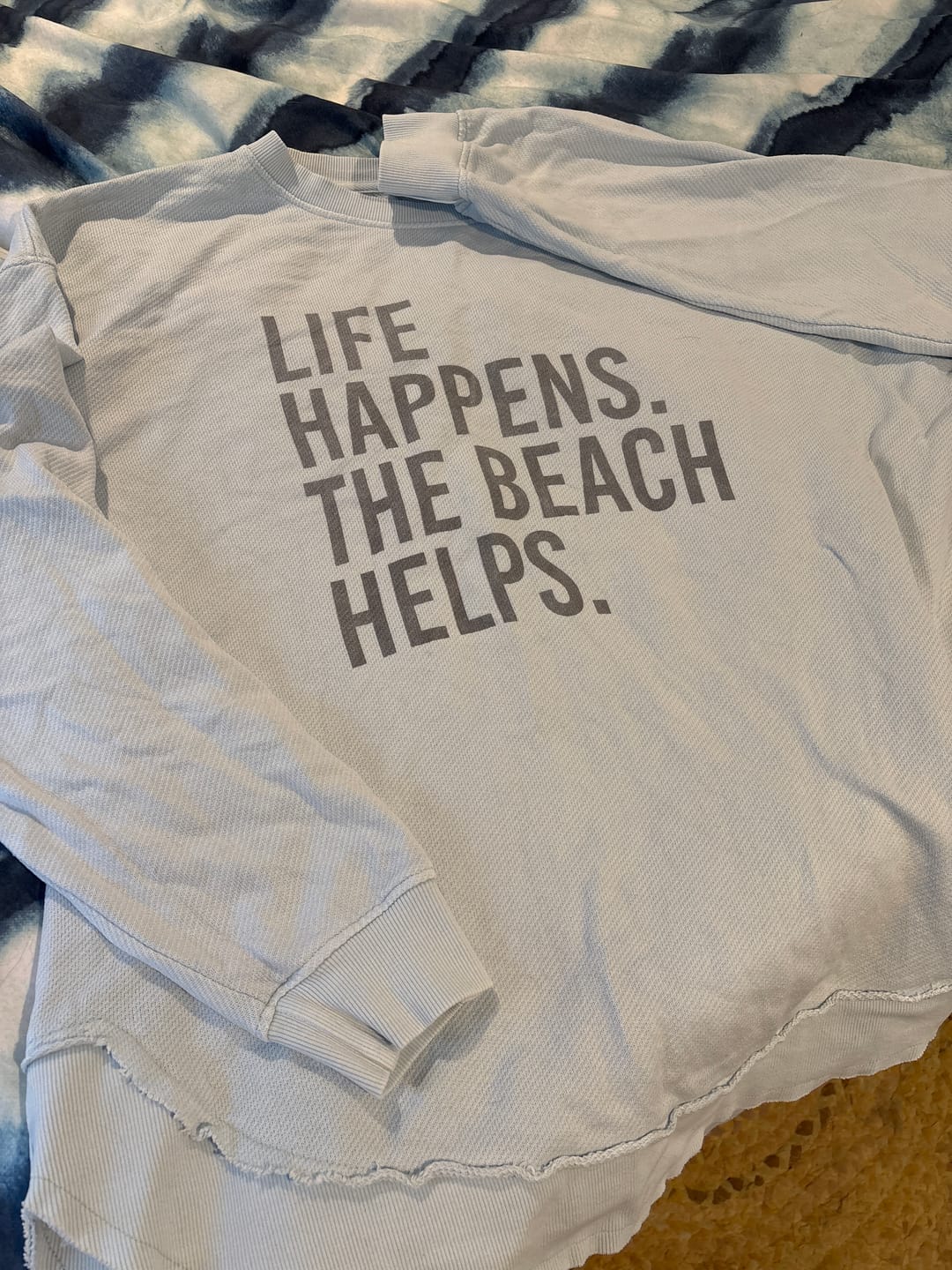 Customer photo review of Life Happens. The Beach Helps.