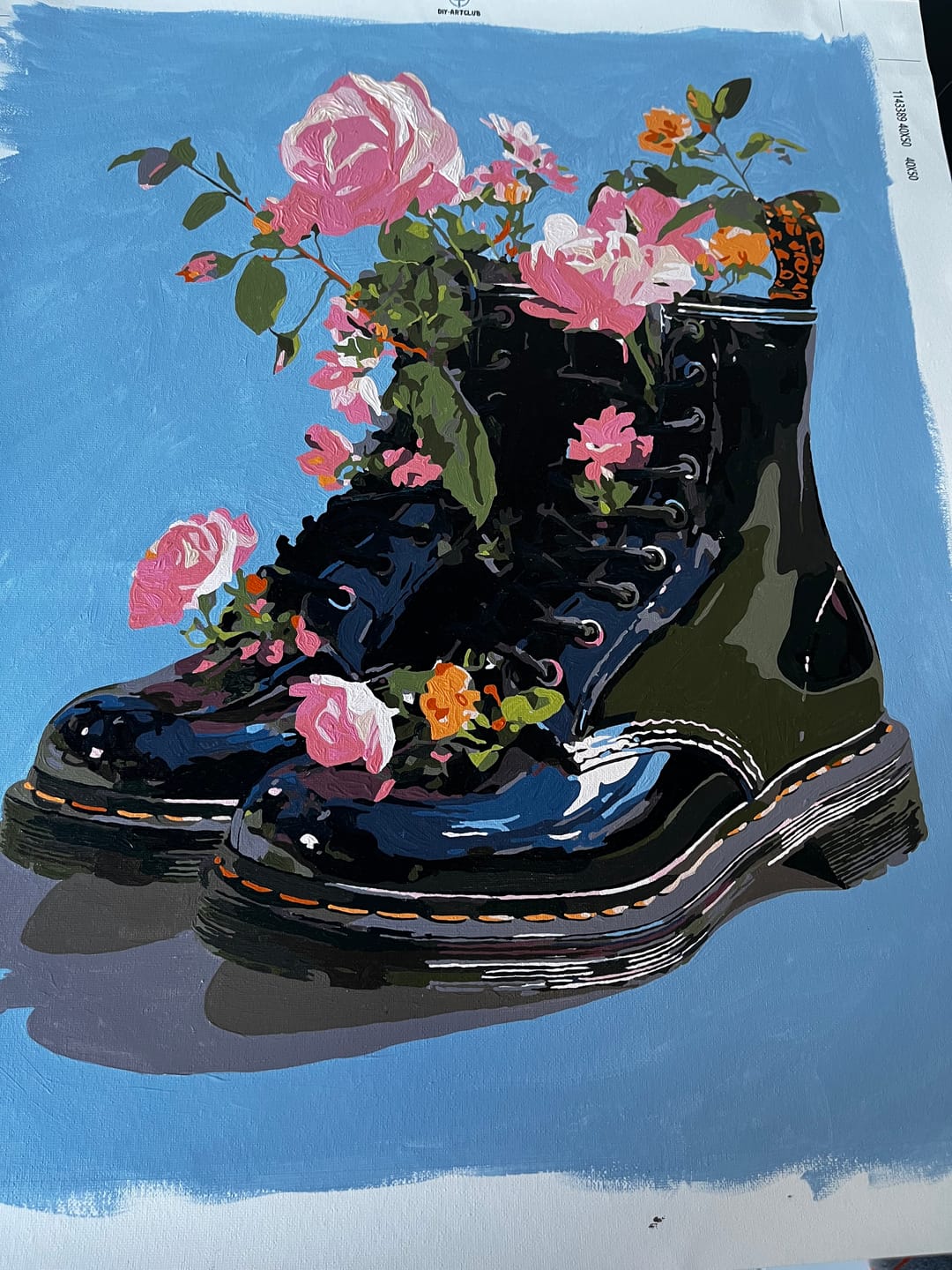 Customer photo review of Wildflowers in Boots | Paint by Number