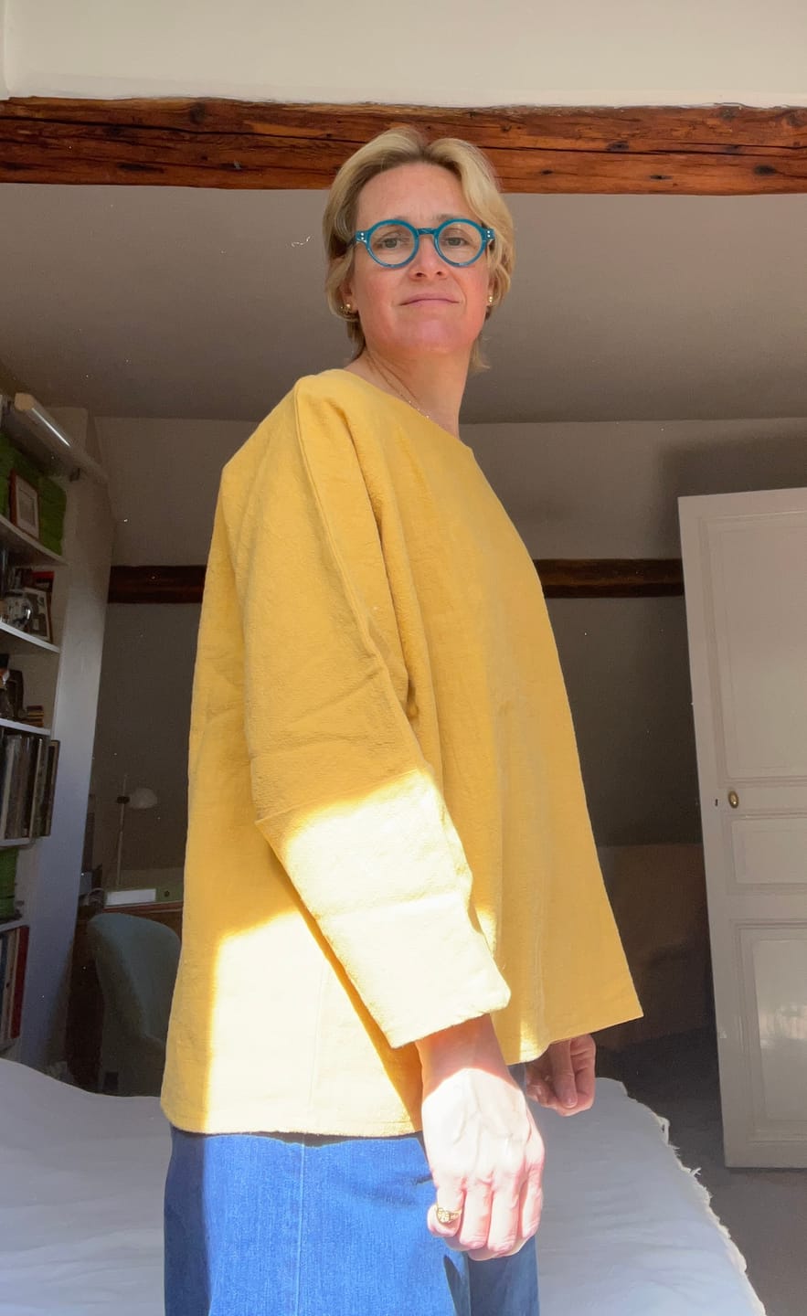 Customer photo review of Blouse Naomie - lin stone wash jaune ocre