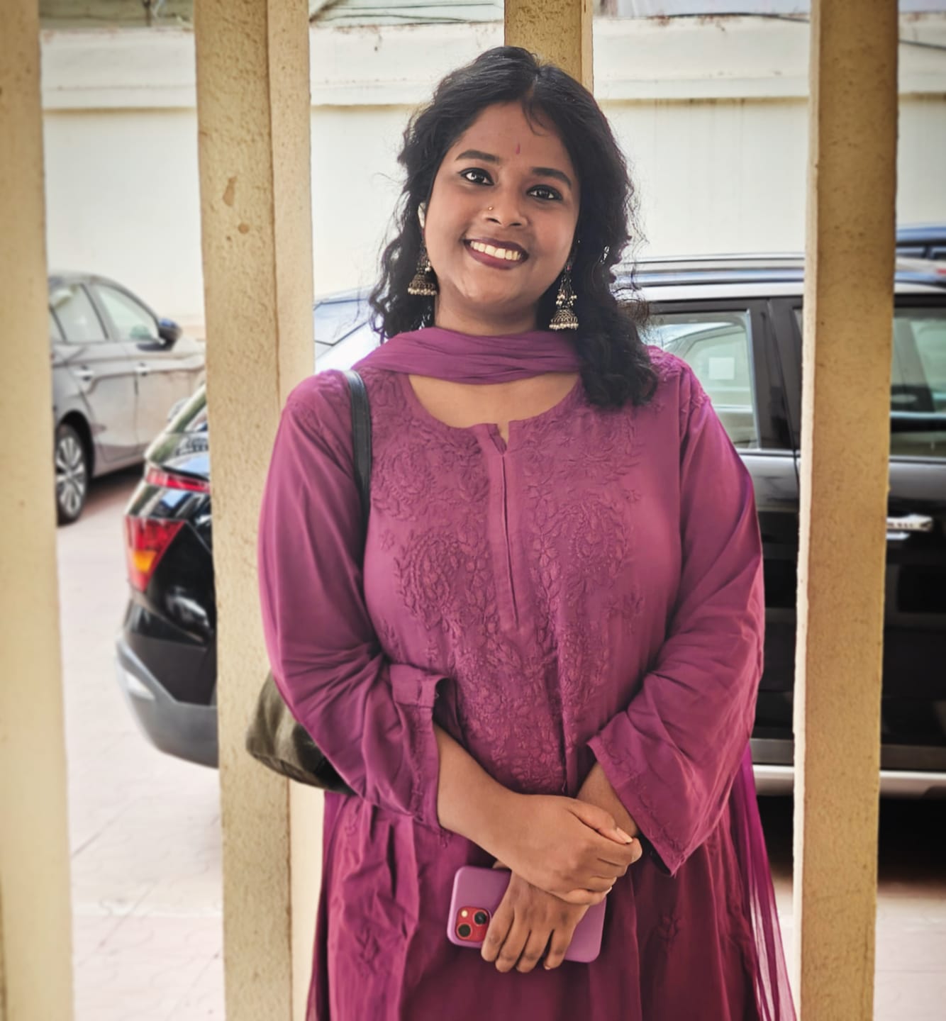 Customer photo review of Laila Deep Purple Rayon 3 Piece Set