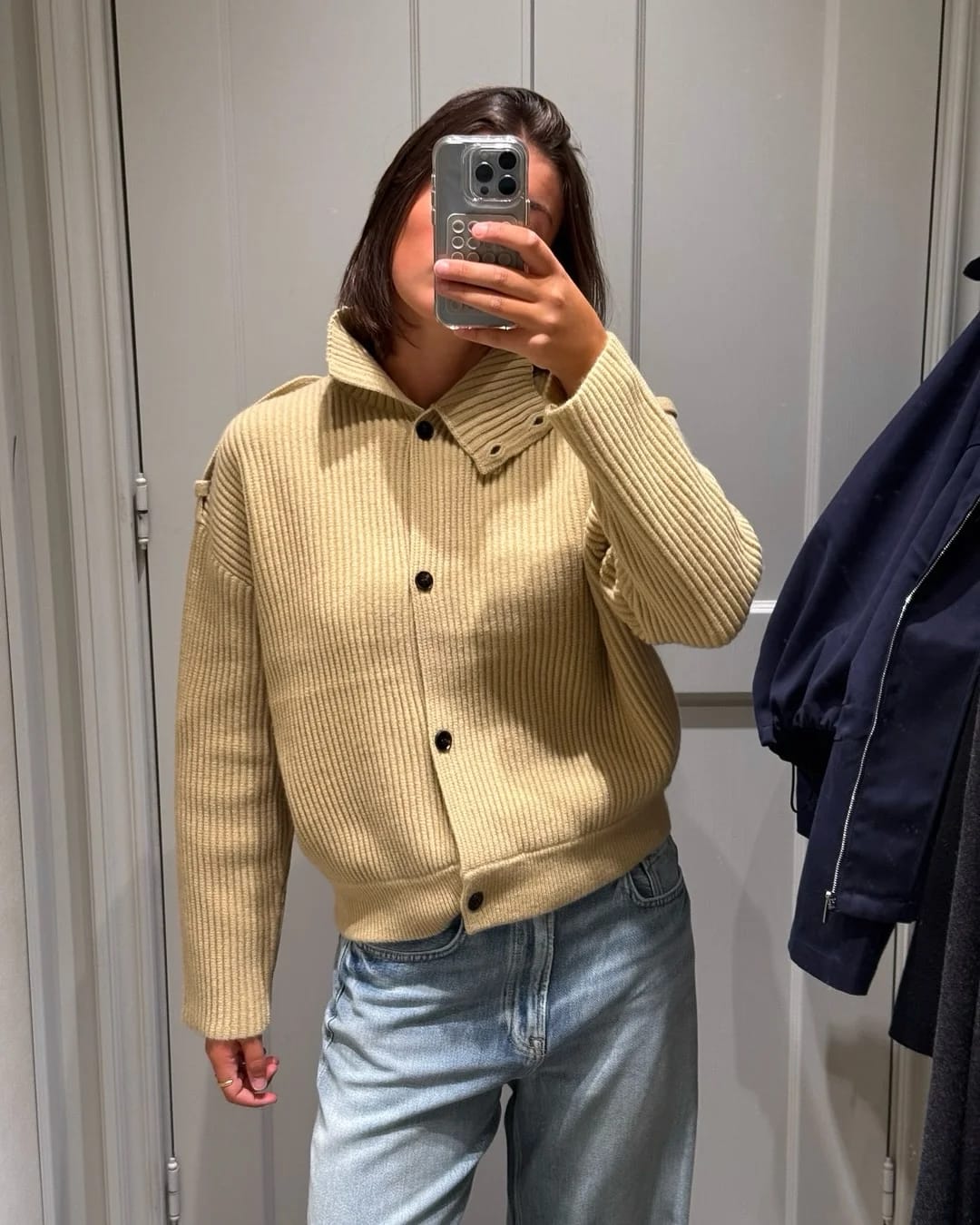 Customer photo review of Kylie Knitted High Neck Cardigan