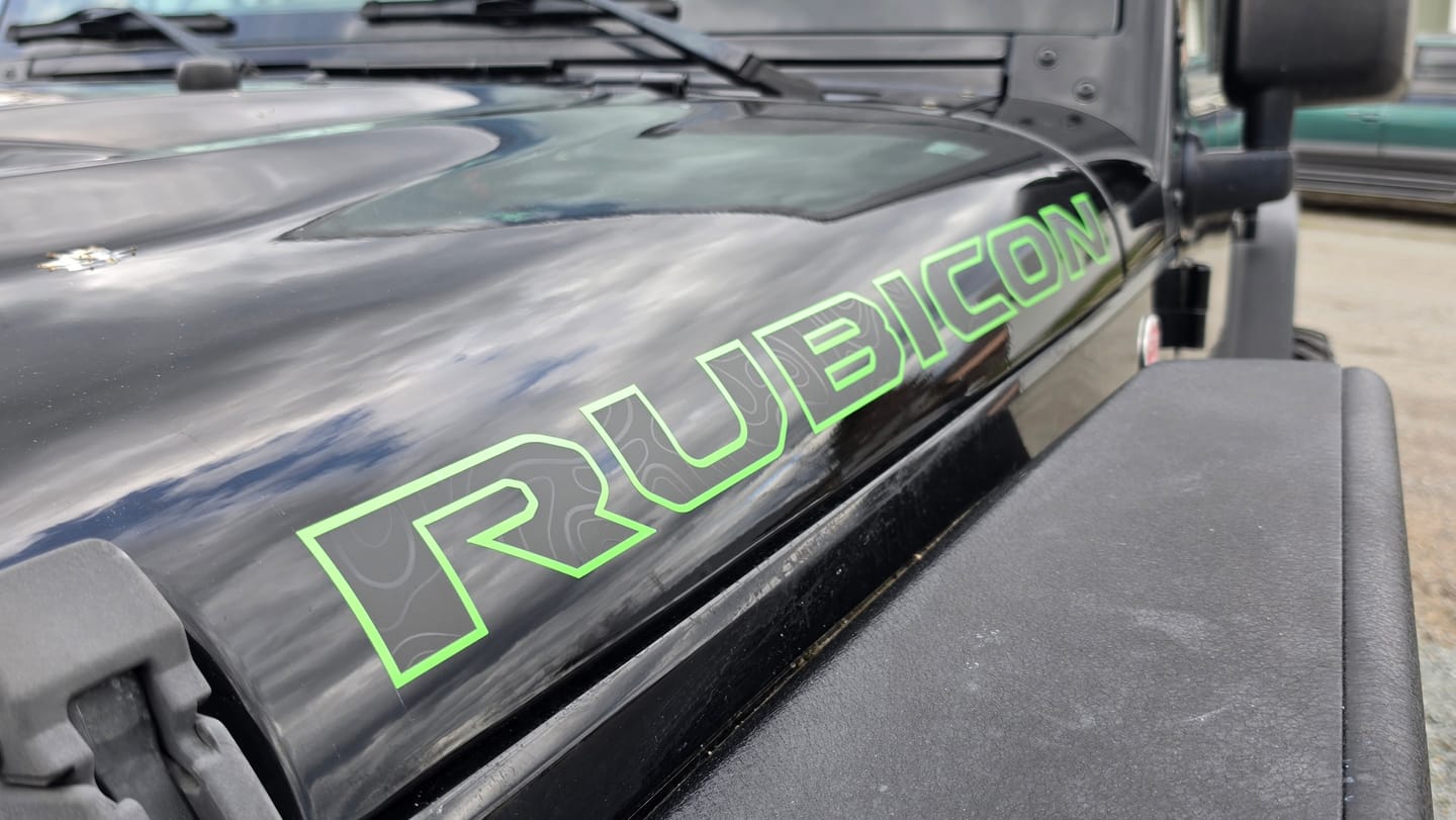 Customer photo review of RUBICON Hood Lettering | Set of 2