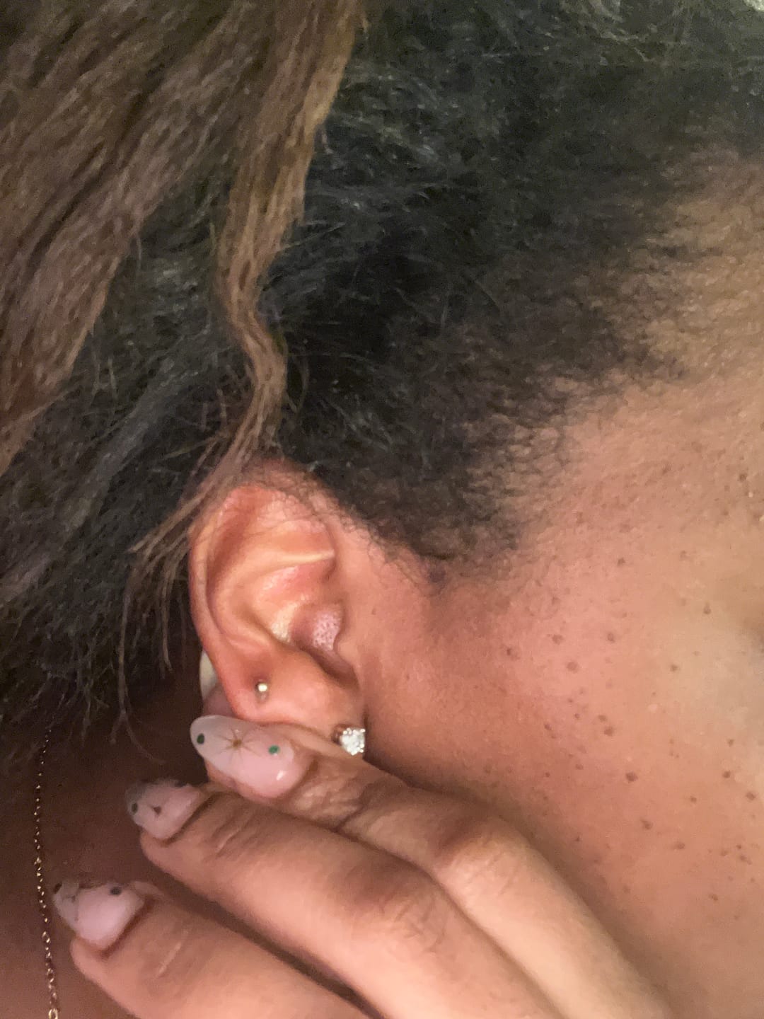 Customer photo review of POLISHED BALL STUDS | 14K GOLD