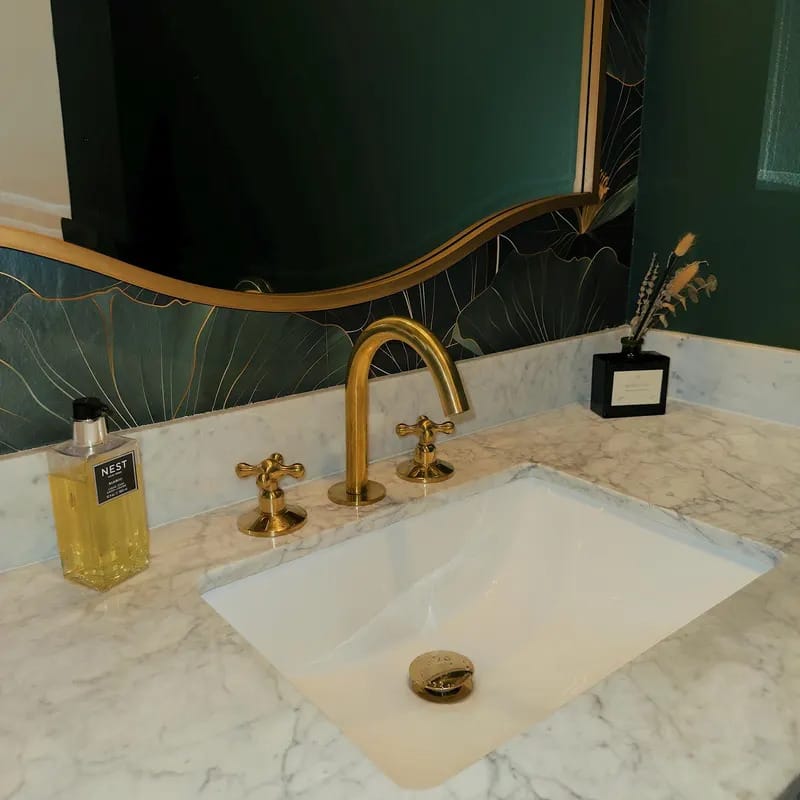 Customer photo review of Unlacquered Brass Three Holes Faucet - Bath Faucet