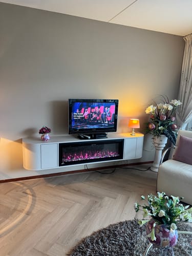 Customer photo review of Nova haardmeubel curved zwevend beige 200 cm