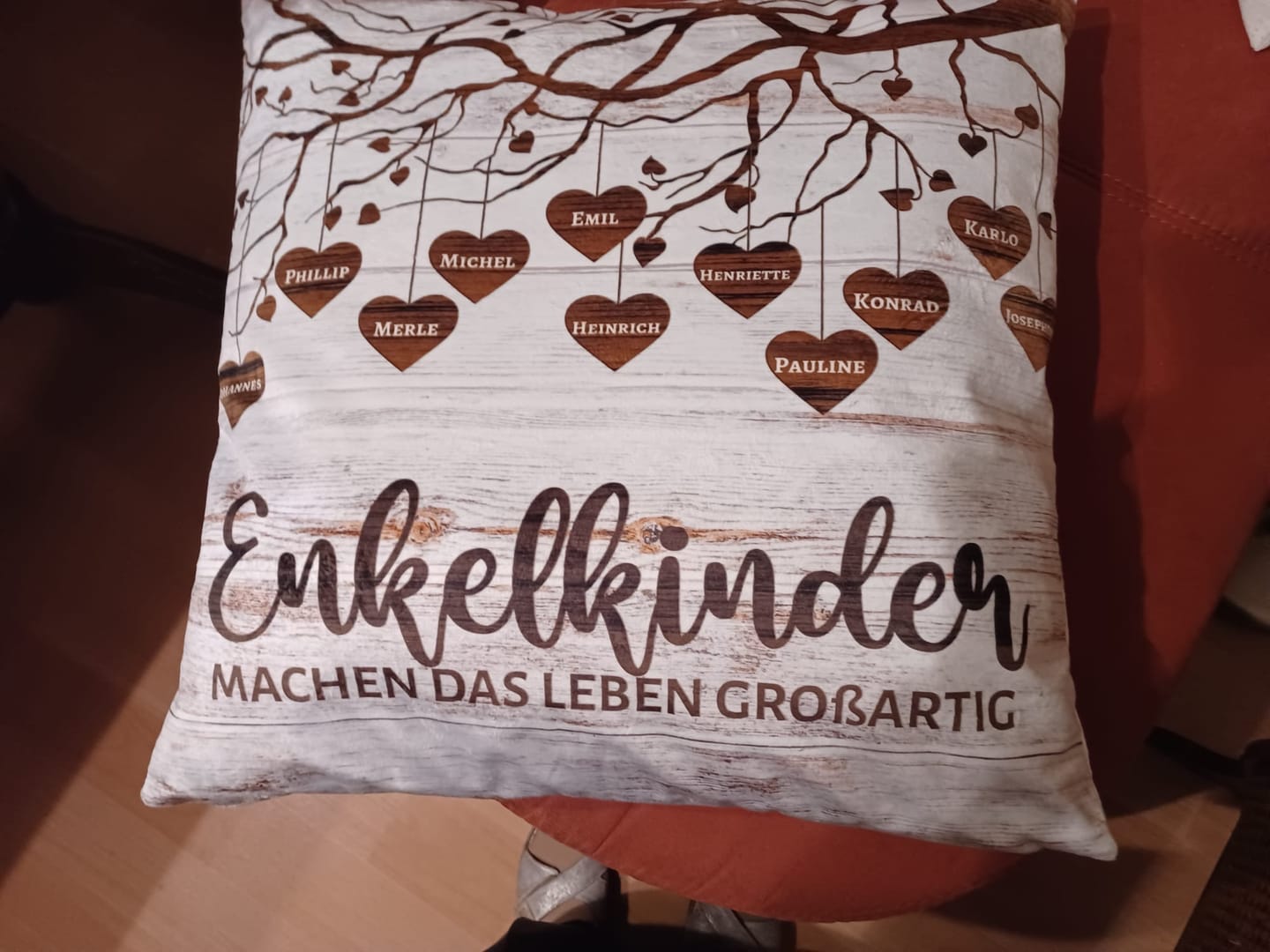 Customer photo review of Meine Enkelkinder - Großeltern-Kissen