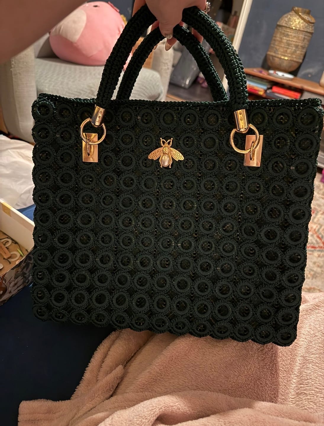 Customer photo review of CrochetPark™ Garden Bee Crochet Bag Kit