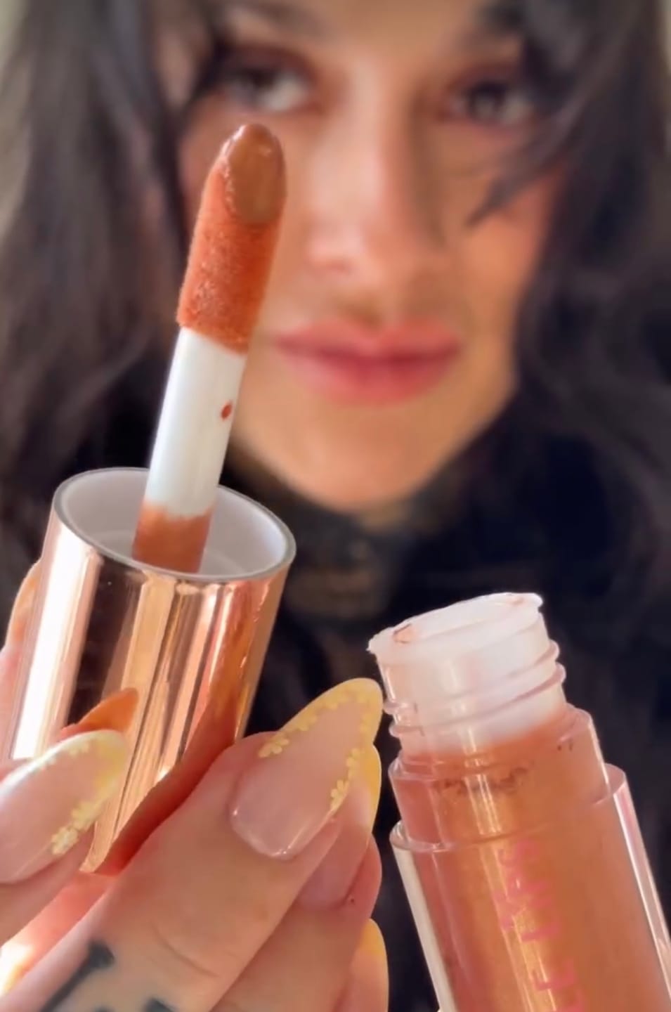 Customer photo review of Radiant Rose Gold Lip Gloss