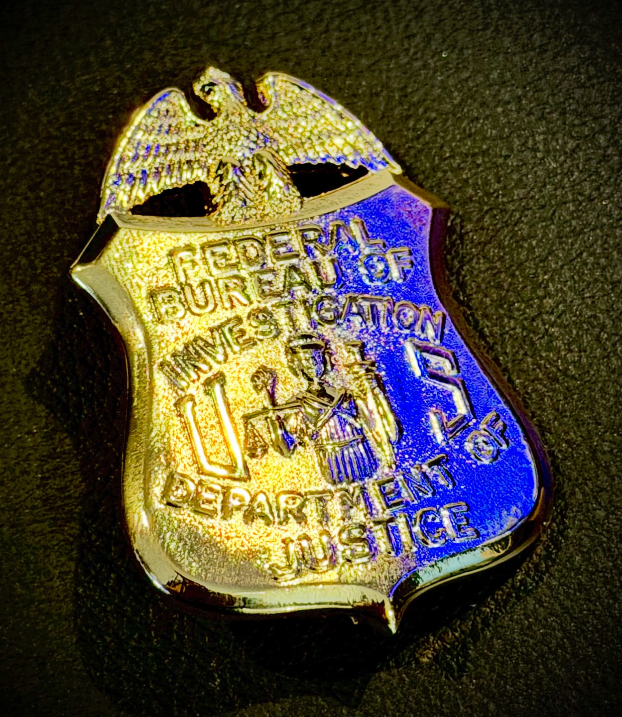 Customer photo review of FBI Special Agent Badge Solid Copper Exact Replica Movie Prop
