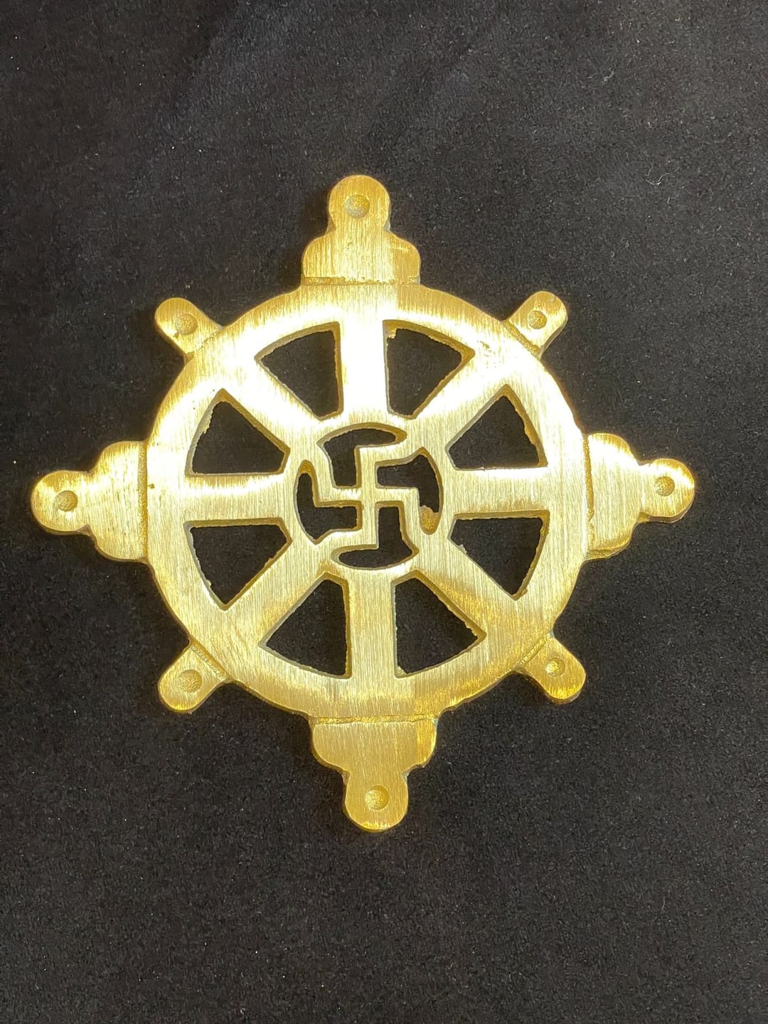 Customer photo review of Brass Chakra Satiya Helix – Vastu Remedy for West Direction Correction | Energy Balance Support | 4.5 Inch