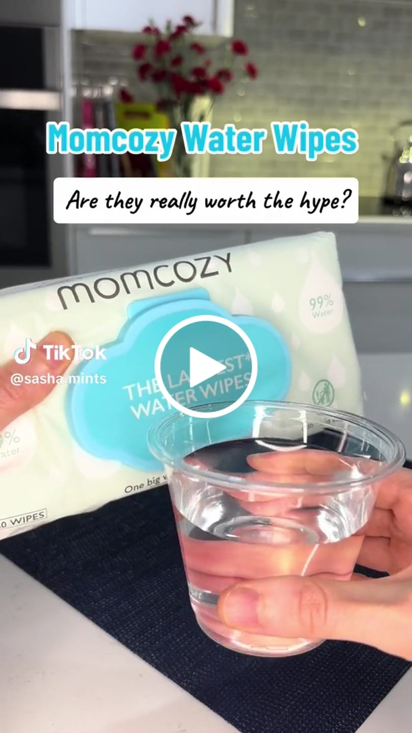 Customer video review of Momcozy Largest Water Wipes 99% Water Based Wipes for Sensitive Skin (Unscented)