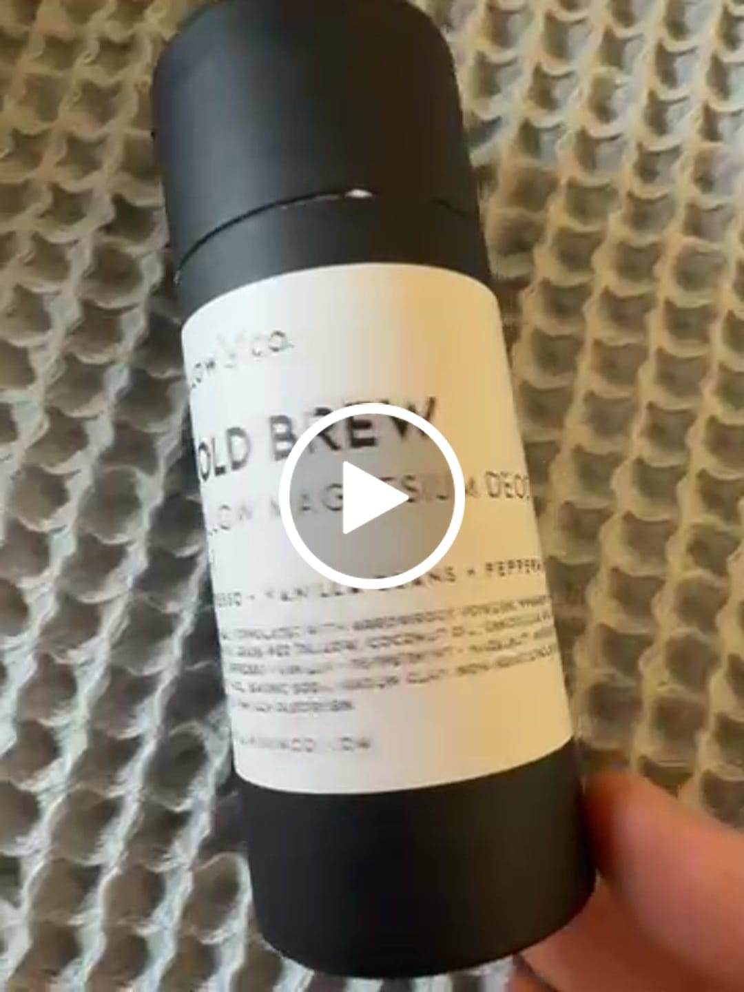 Customer video review of COLD BREW TALLOW MAGNESIUM NATURAL DEODORANT