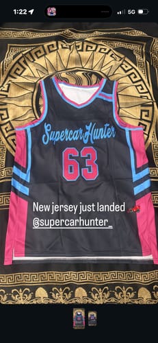 Customer photo review of Custom Black Powder Blue Classic Tops Mesh Basketball Jersey