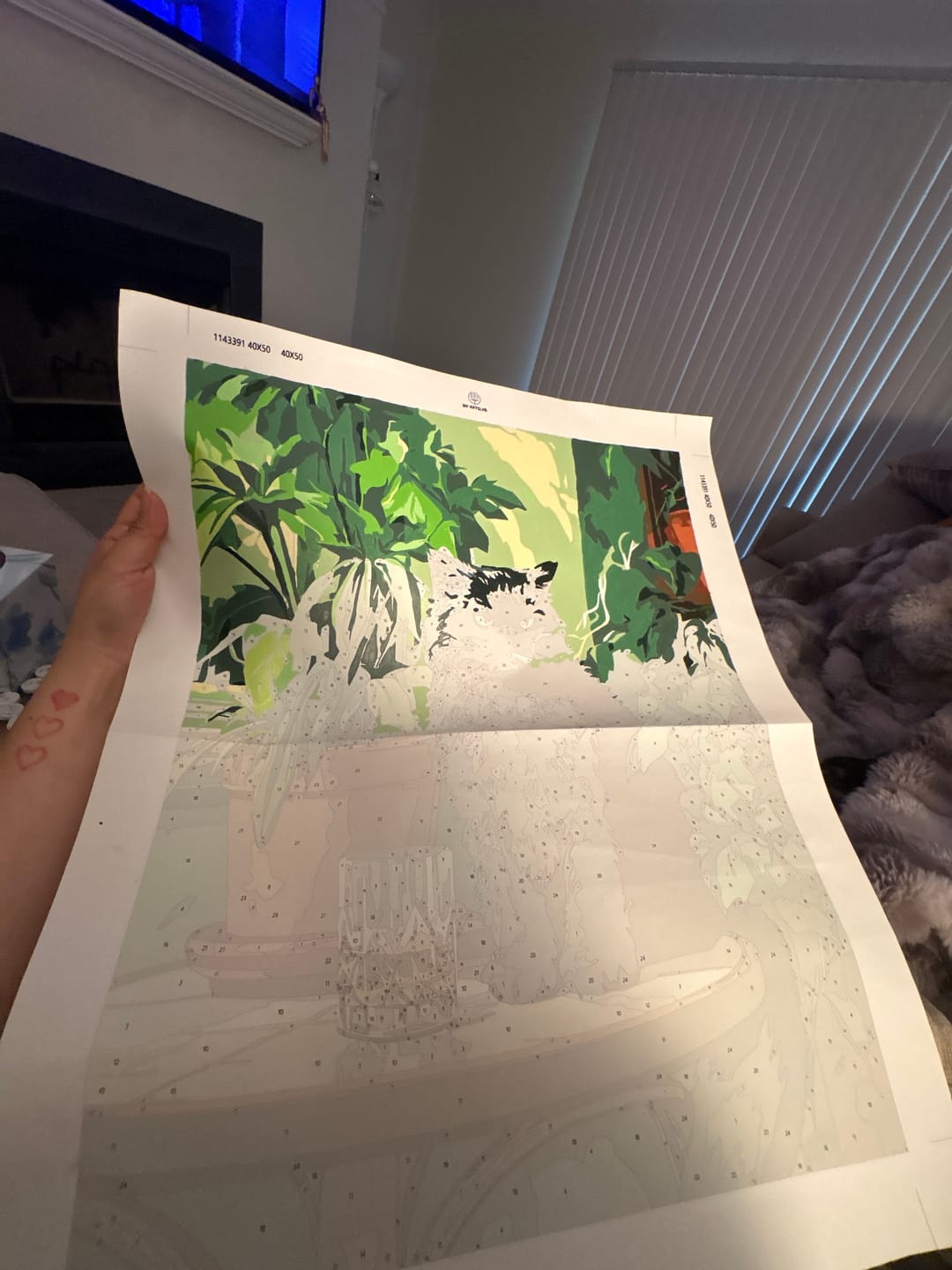 Customer photo review of Grumpy cat | Paint by Number