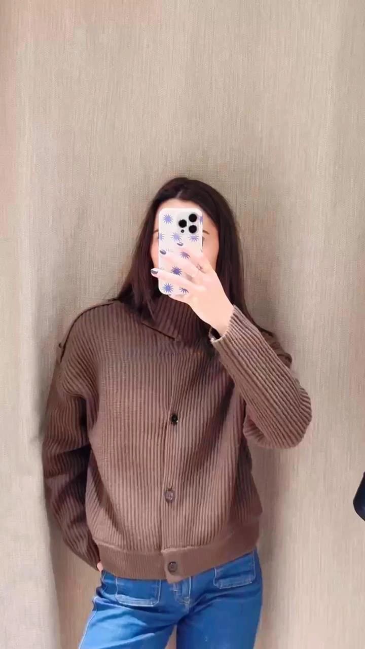 Customer photo review of Kylie Knitted High Neck Cardigan
