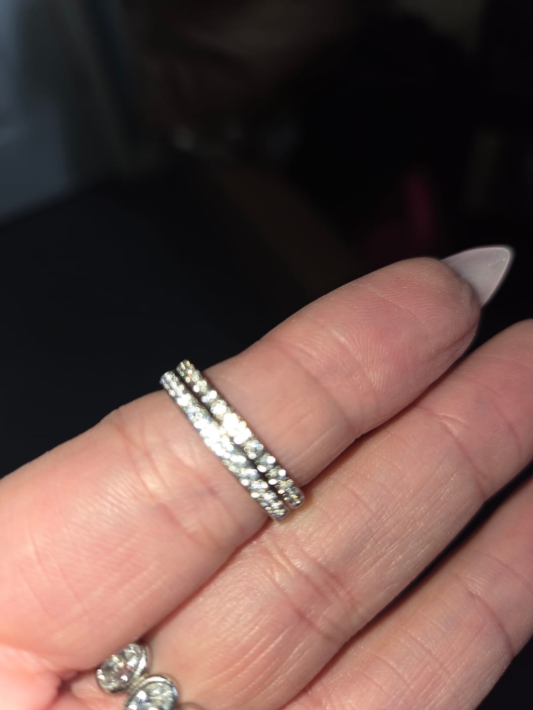 Customer photo review of White Gold 2mm Full Glitz Ring