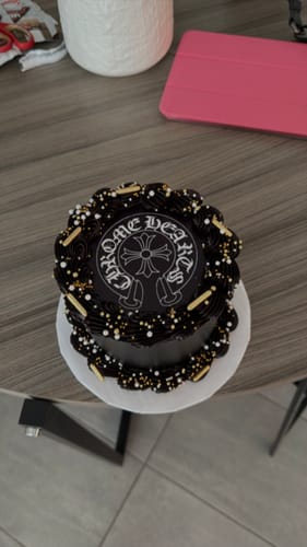 Custom designer celebration cake with personalized decoration