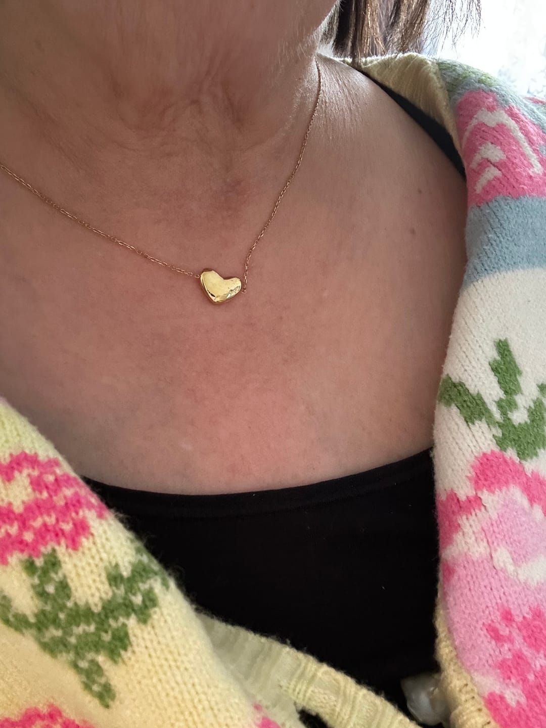Customer photo review of Bubble Heart Single Necklace